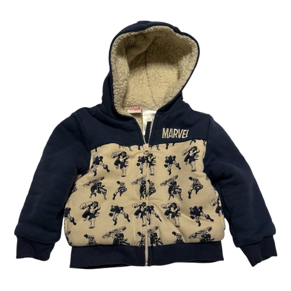 Marvel Super Hero Toddler Plush Hoodie, Size 3T, Zip Front